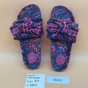 Juicy Couture J-Wala Slides Women Size 8.5 Tie Dye‎ Bow Slip On Sandals